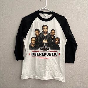OneRepublic Black and White Raglan Concert Shirt size small band tee